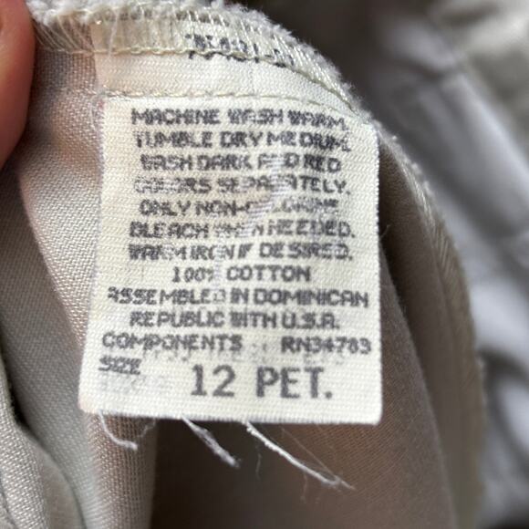 Vintage Lee Khaki Chino Tapered High Waist Chino Womens 12 Petite '85 - Picture 6 of 9